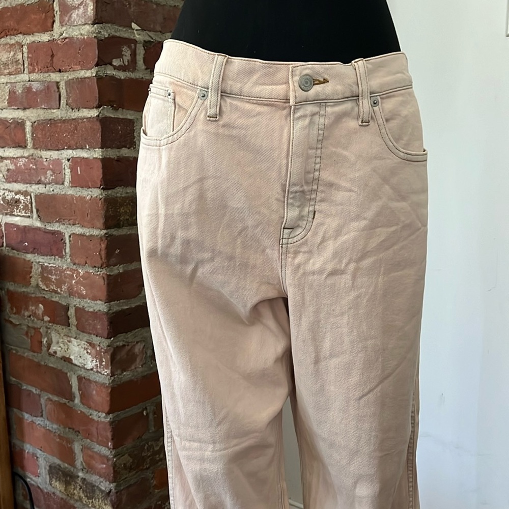 J.Crew pinky size 32 with a light hue of blue shredded at the bottom nwt